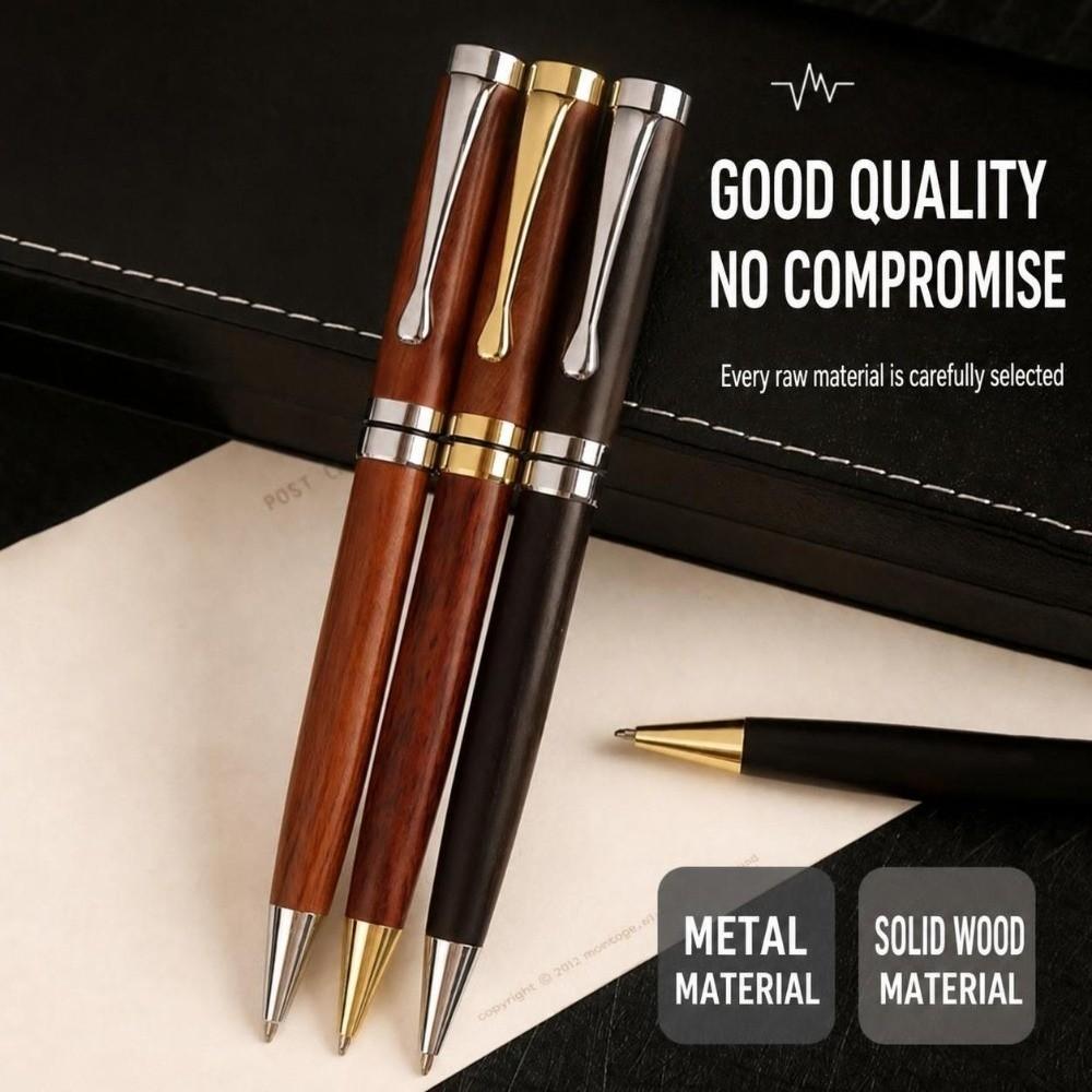 Solid Wood Wooden Ballpoint Pen Rotating Writing Pen Business Signature Pen  School Office Supplies