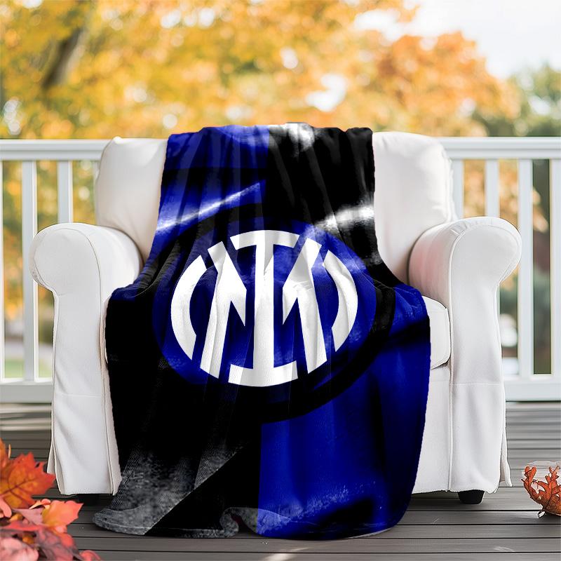 1pc I-Internazionale Milano (14) Theme Blanket - Digital Print, Polyester, Cozy for All Seasons, Perfect for Outdoor, and Travel