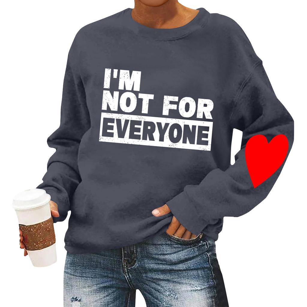 Женская повседневная мода ко Дню святого Валентина с принтом, длинным рукавом, круглым вырезом, толстовки, пуловеры, топы