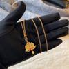 Gold Fish Chinese Style Necklace Flower Collarbone Necklace Retro Dragon Pendant Necklace  New Year