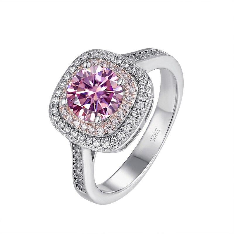 BagueRingen 1 Carat Moissanite Diamond Ring For Engagement Wedding Women's S925 Sterling Silver Jewelry Square Shaped Design Gift