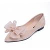 Flat Shoes for Women Spring New Shallow Bow Single Shoe Pointed Suede Flats Shoe Soft Soled Oversized Women's Shoes Ladies Pumps
