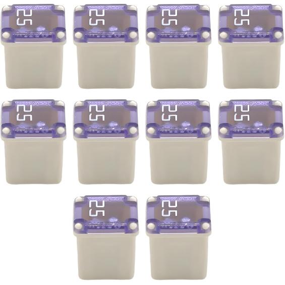 10PCS 30Amp Car Micro Cartridge Fuses, Car Low Profile Mini Box Shaped Fuse, Vehicle Square Female Fuse Accessories, Slow Blow FMM Mcase Type Fuses