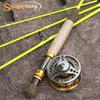 Fly Fishing Rod and Reel Combos 9FT 4 Pieces Fly Fishing Rod Poles with 5/6 Metal Fly Fishing Reel