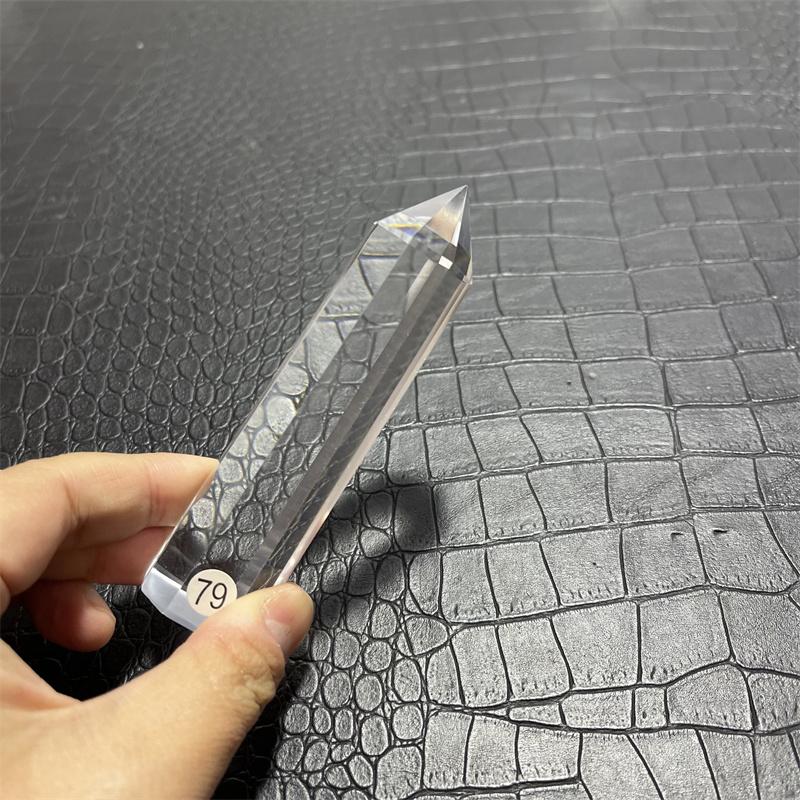 natural white smelting stone 8 side crystal point healing clear quartz crystal wand tower