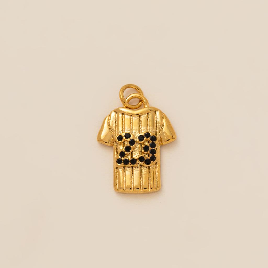 Stainless steel sports series pendant, racket, football basketball, rugby, sports jersey pendant, gold-plated color retention
