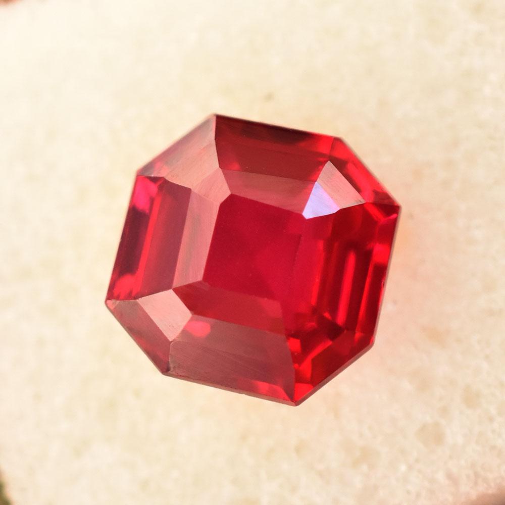 10x10mm Square Shape Natural Red Ruby Loose Gemstone For Mother's Day