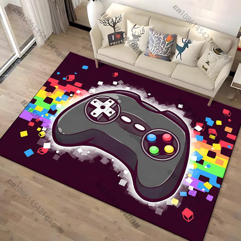 Modern Colorful Gaming Themed Carpet Non Slip Floor Mat for Living Room Kitchen Entrance Door Balcony Washable Rug Home Decor