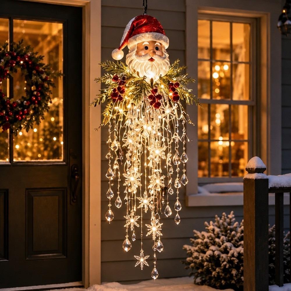 LED Crystal Cascade Christmas Light Waterfall Cascade Christmas Door Hanger Holiday Season