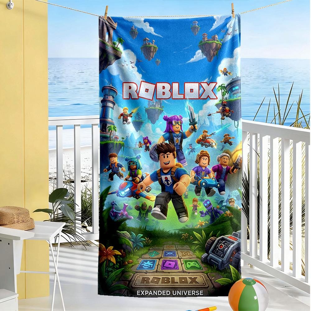 Roblox Beach Towel High Absorbency & Quick-Dry Comfortable Lightweight Perfect for Traveling Yoga Camping and Swimming