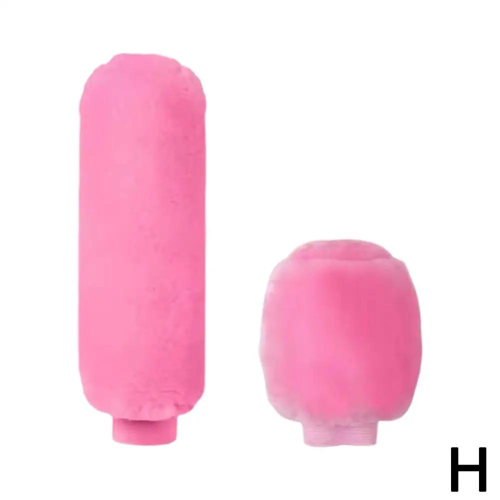 2 Pieces Of Car Plush Handbrake Cover Shift Knob Cover Cover Handbrake Car Warm Handbrake Winter And Plush And Cover Soft A L1B6