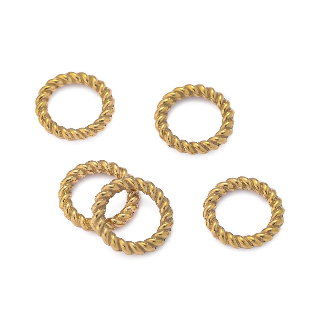 10pcs Stainless Steel 6 8 10mm Twist Rope Circle Connector Closed Jump Rings Split Ring Thick for DIY Jewelry Making Supplies