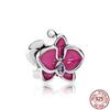 New 925 Sterling Silver Four -Leaf Clover Purple Daisy &Lily Charm Beads Fit Original Fashion Bracelet Bangle Women Jewelry Gift