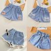 Summer Kids Short Denim Shorts for Girls Fashion Girl Short Princess Jeans Children Pants Girls Shorts Flower Girls Clothing