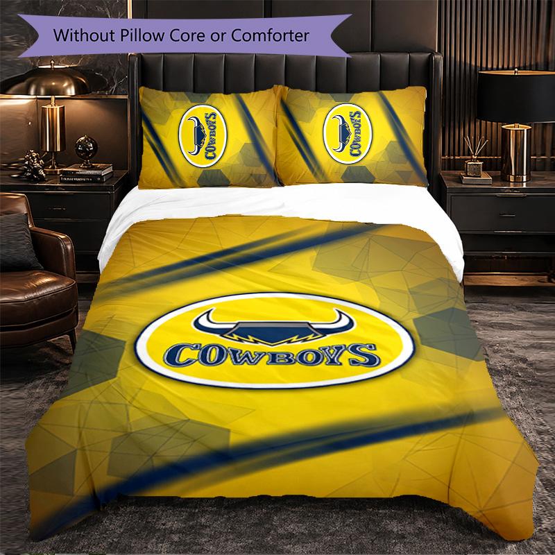 North Queensland Cowboys Pattern Microfiber 3Pcs Bedding Set Decor Duvet Cover Set For Bedroom Home Use