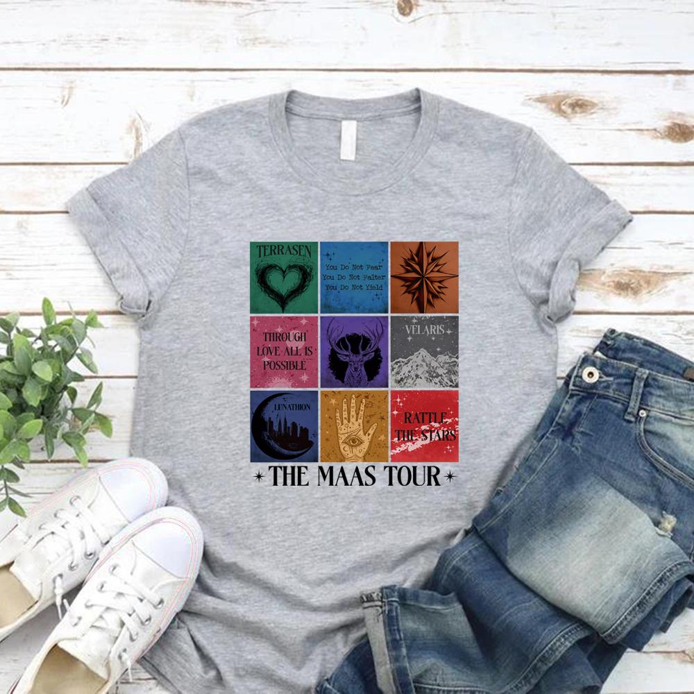 Футболка Sarah J Maas Eras Tour Футболка Maas Tour Футболка Crescent City Женская футболка с графикой Throne of Glass Merch Подарок фанатам SJM