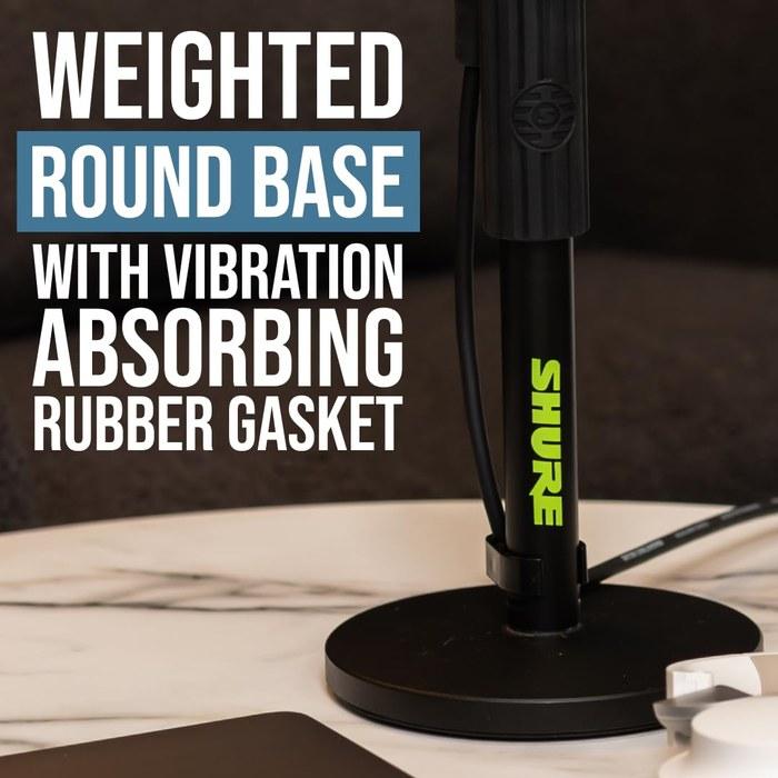 Стойка для микрофона Shure от Gator – Настольная прямая с круглой виброгасящей основой SH-DESKTOP1 – Черная