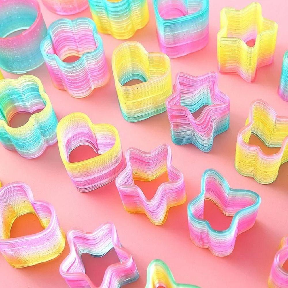 5 шт. Пластиковые Креативные Пружинные Игрушки-Пазлы Разной Формы Новые Радужные Волшебные Пружинки Игрушки