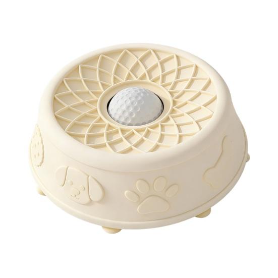 Pet Lick Bowl for Liquid Treat Slow Feeder Dog Bowl with Rolling Ball Silicone Anti-Slip Dog Lick Bowl Pup Licking Toy for Thick Food Dogs Cats