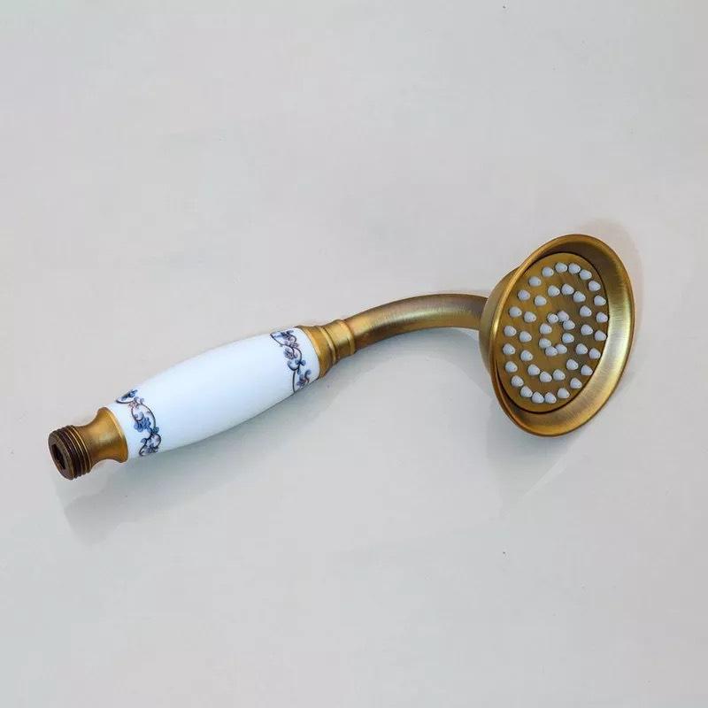 Золото/Антикварный/Хром/Розовое золото Ручная душевая лейка для ванной Ручной душ Держатель Керамика Ванна Круглый Дождевой