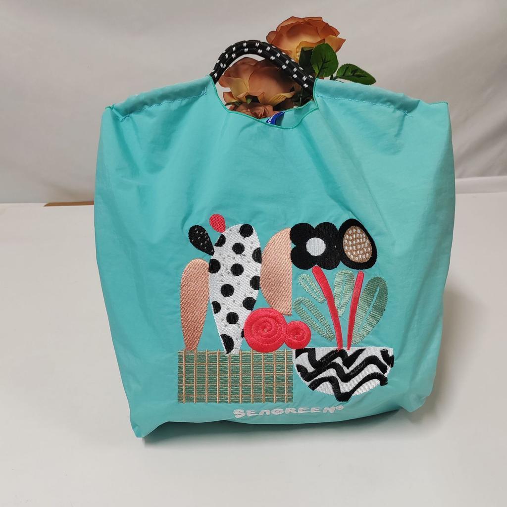 Embroidery Shopping Bag Women'S Fashion Niche Large Capacity Shoulder Bag Tide