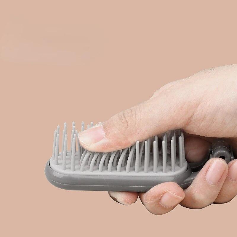 Portable Folding Massage Comb Soft Tooth Anti Static Hair Brush Professional Hairdressing Comb Travel Portable Detangling Comb