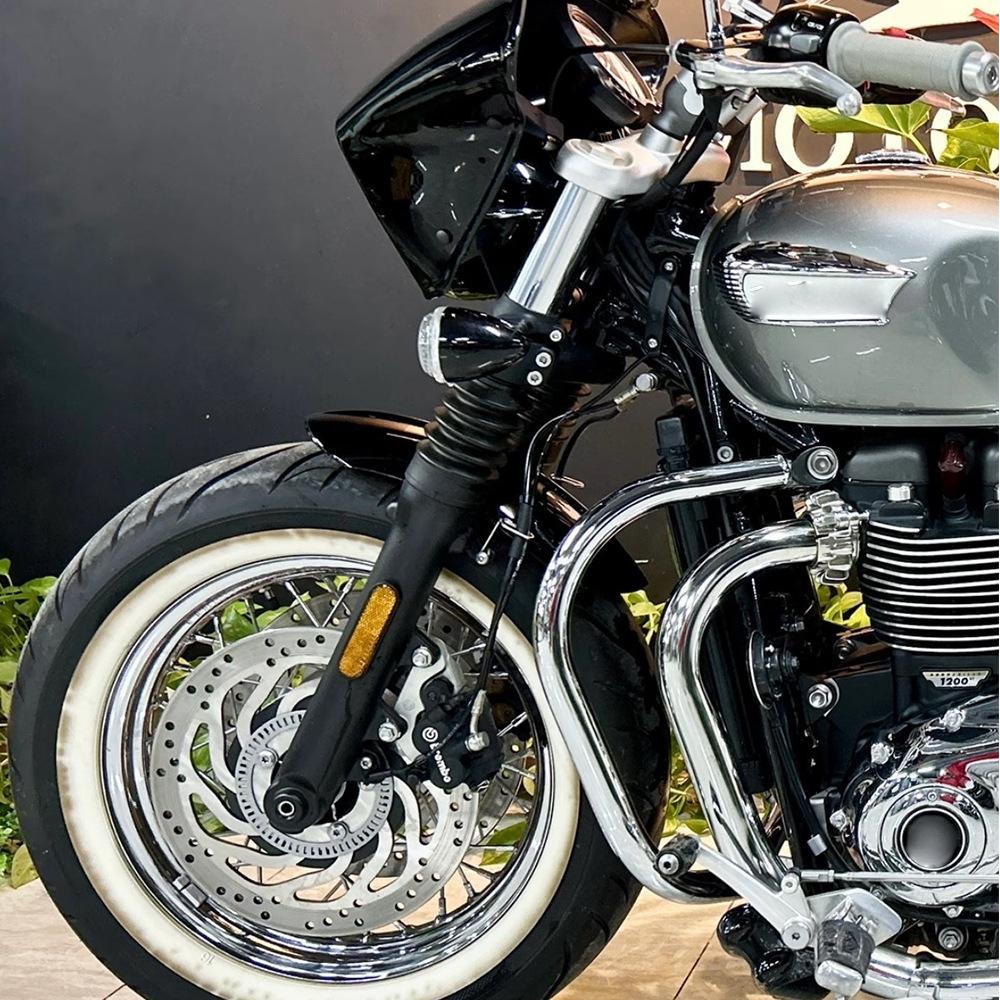 Motorcycle Accessories Short Retro Front Fender Mudguard for Triumph Bobber Bonneville Speedmaster 1200 2018- Cafe Racer Black