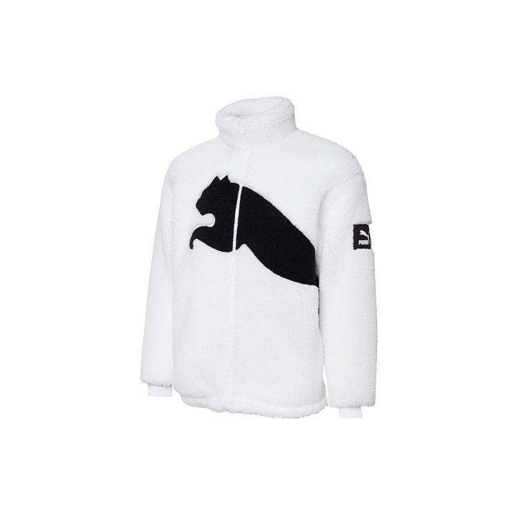 Puma Мужские бархатные пиджаки Белые с воротником-стойкой Утепленные 848418-02