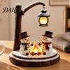 Cute Resin Night Light for Nursery Christmas Santa Claus Reading Lantern, Snowman Elk LED with Warm Battery Operated Glow, USB Tabletop Decor