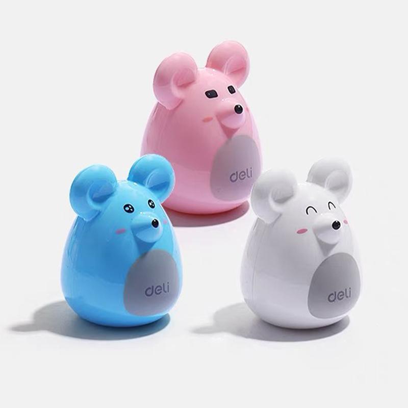 1Pc Kawaii Portable Cartoon Rat Pencil Sharpener Creative Pencil Sharpener Office School Supplies Student Stationery Gift