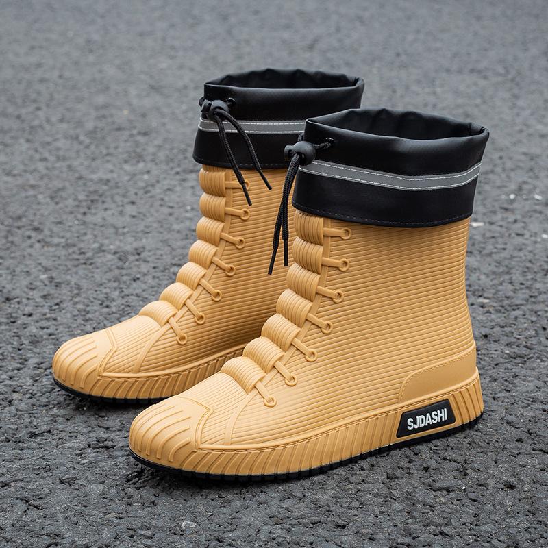 Waterproof Rain Boots for Men Rubber Shoes Fishing Husband Galoshes PVC Ankle Water Boots Man Work Safety Shoes Botas De Lluvia