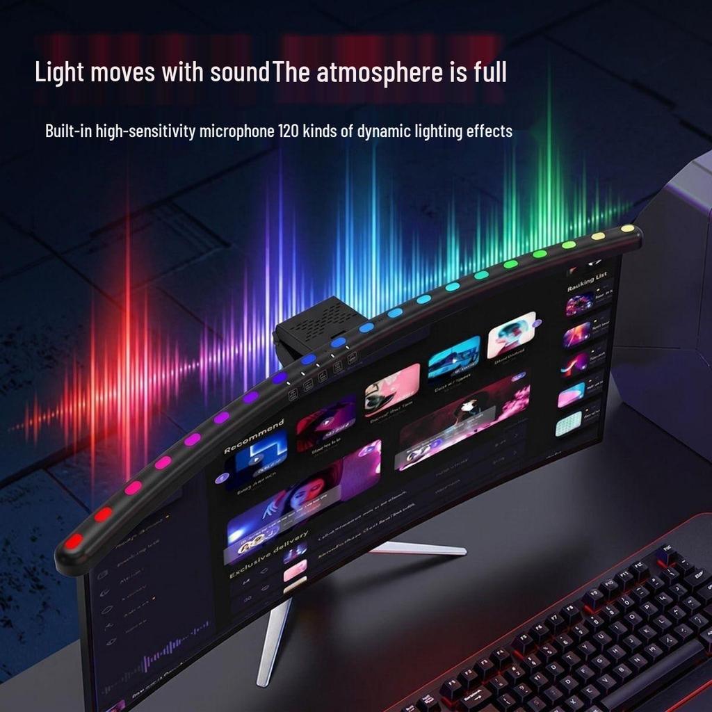 Игровая RGB-лента с подсветкой для изогнутого экрана с защитой глаз
