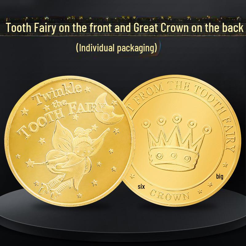 Набор золотых монет Зубная фея: Детская коробка с наградой за зуб и игрушка-украшение на Хэллоуин