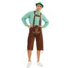 Men's Bavarian Oktoberfest Lederhosen with Plaid Shirt - Plus Size Available