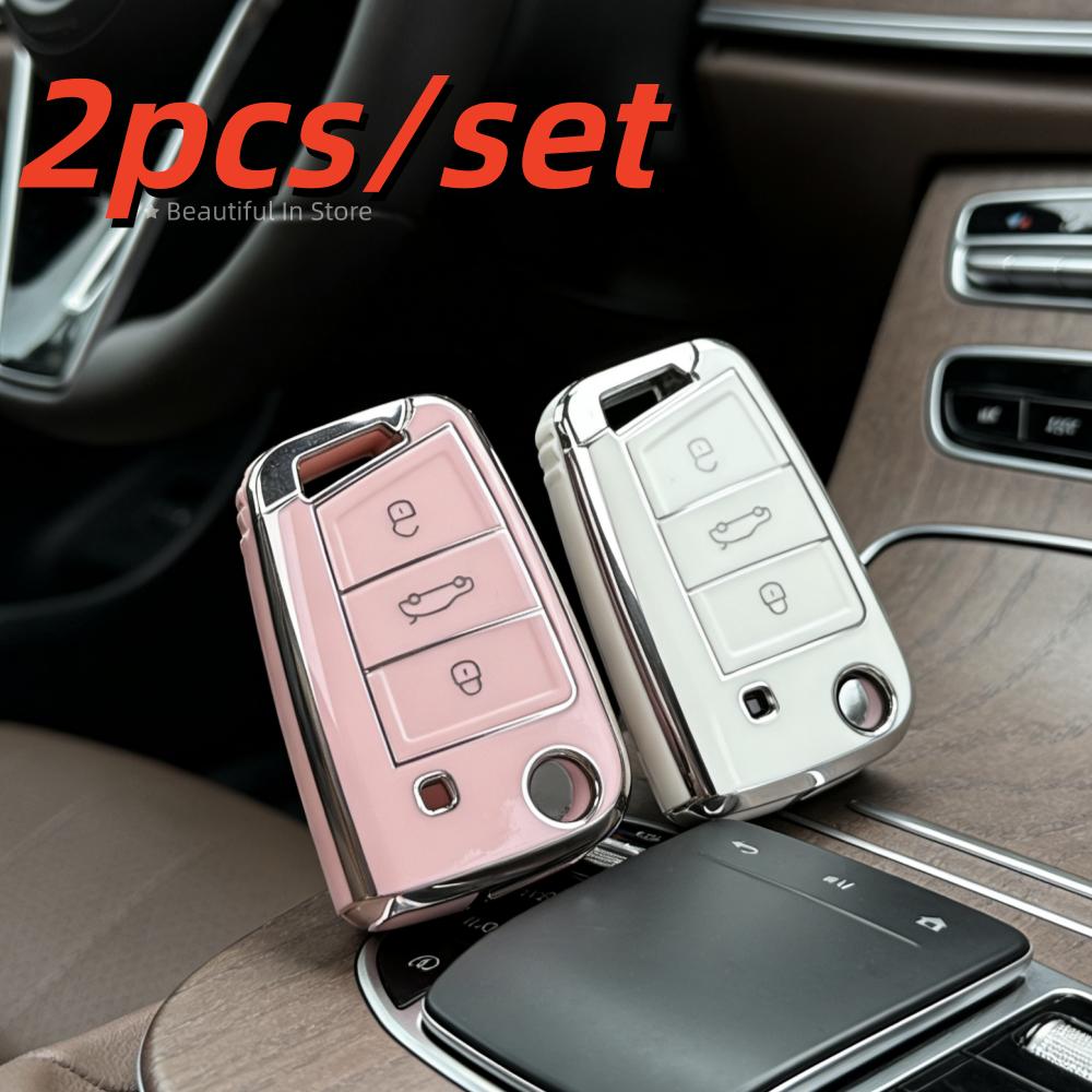 2 шт./лот Чехол для брелока для Skoda Octavia Kodiaq Karoq для Seat Ateca Для VW Volkswagen Golf 7 MK7 Tiguan MK2 SEAT Ateca Leon FR
