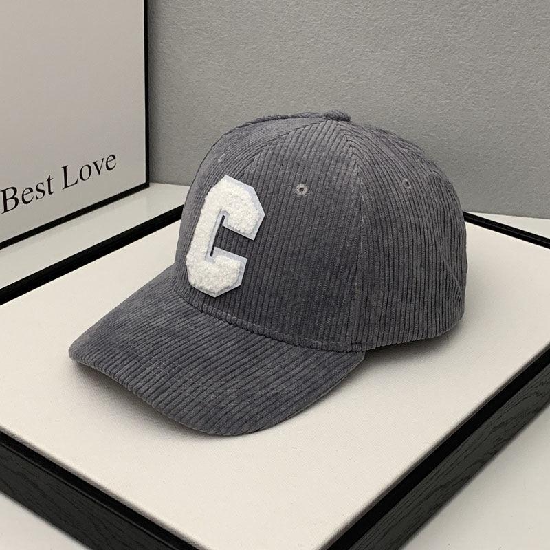 Модная вельветовая бейсболка для женщин, кепка-снэпбэк с буквой C, женская для шопинга, нарядная, регулируемая, повседневная, хип-хоп