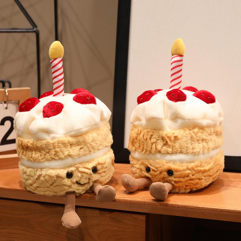 Cross-Border JC Plush Toy Cake Doll Children's Birthday Gift Soft Stuffed Toys Trendy Internet Celebrity Candle Birthday Cake