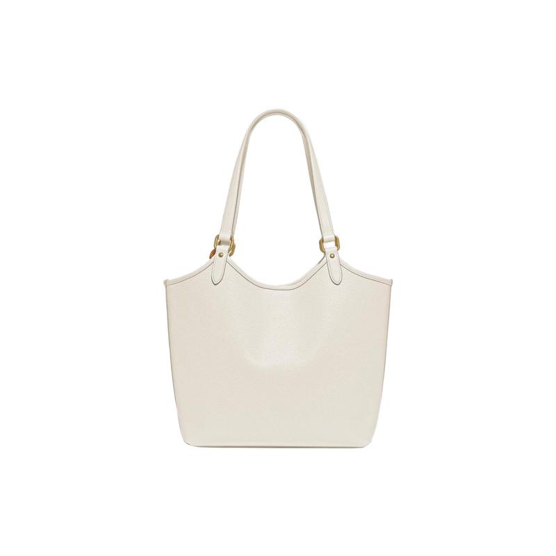 COACH Day 32 solid color leather mother-in-law bag tote bag shopping bag shoulder bag large size women's white