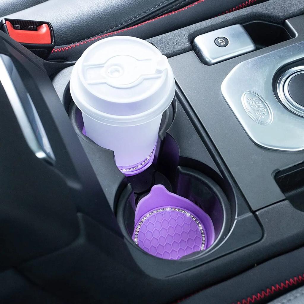 Car Cup Coaster Universal Non-Slip Cup Holders Bling Rhinestone Car Interior Accessories