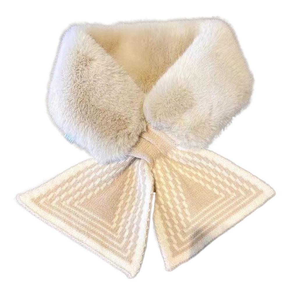 Long Thicken Neck Scarf Keep Warm Fluffy Knitting Neck Shawlrf Knitting Cross Scarf Autumn/Winter
