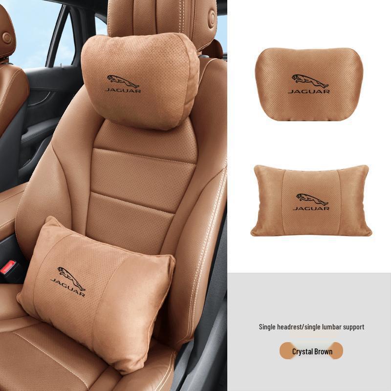 Дышащие подголовники с поддержкой шеи из замши для автомобильных сидений Jaguar XEL/XFL/F-PACE