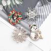 Christmas Creative Brooch Fashion Snowman Santa Claus Deer Bell Rhinestone Badge Lapel Enamel Pin Jewelry Accessories for Women