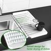 Silicone Drainage Mat Water-Draining Mat Kitchen Counter Silicone Drying Mat Dishware Ramp Drainage Mat