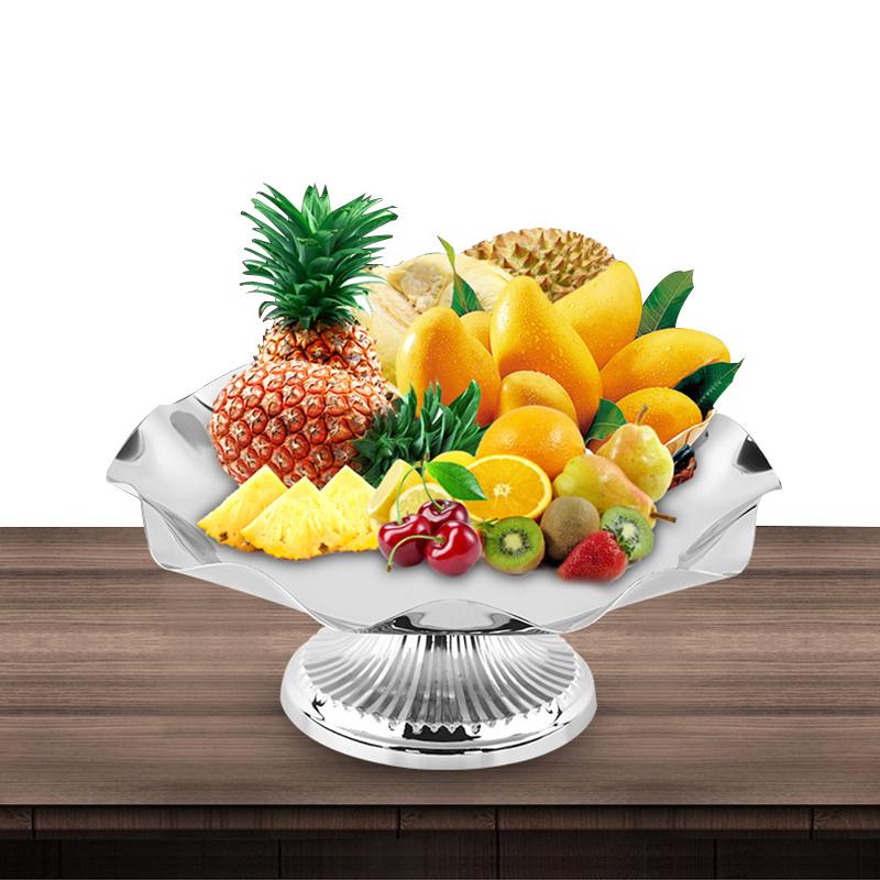 Толстая нержавеющая сталь роскошная тарелка для фруктовых закусок украшение для домашней вечеринки хранение сервировочный поднос конфеты торт печенье тарелка контейнер