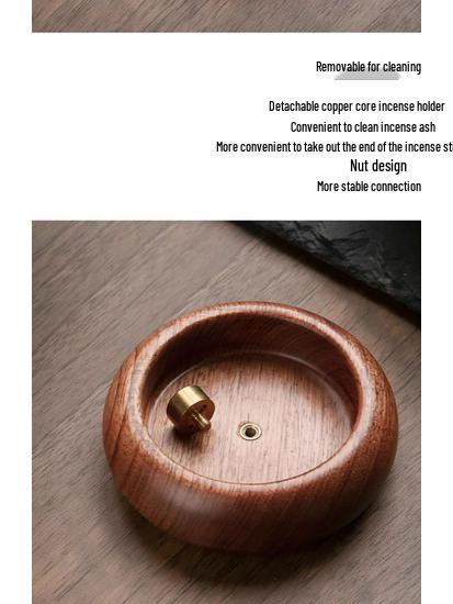 Walnut Mini Solid Wood Incense Holder - Multi-Hole Agarwood & Sandalwood Burner for Home & Travel