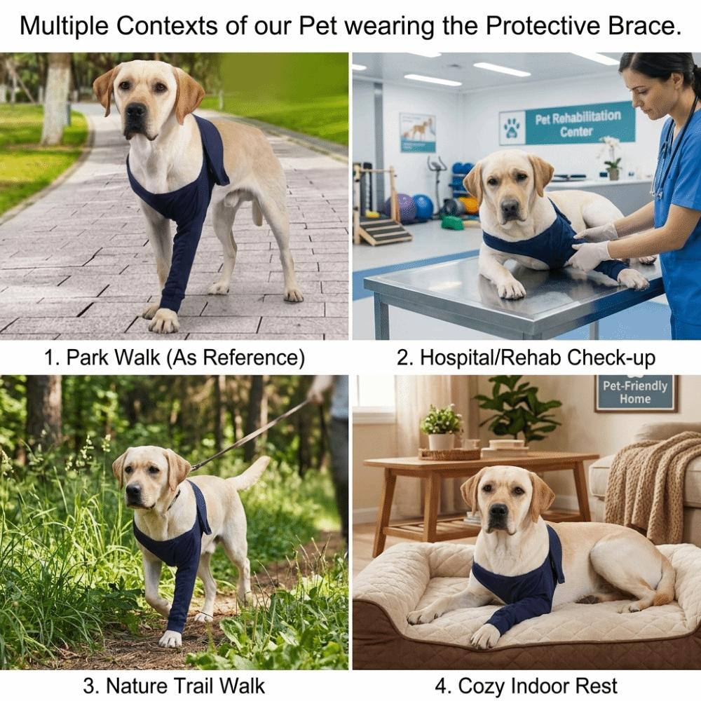 Flexible Wear Pet Anti Lick Sleeve Breathable Fabric Canine Leg Protector  Wound Care Protection