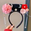 Velvet Bow Ancient Style Gege Headband Flower Hanfu Headwear Chinese Style Headwear  Children