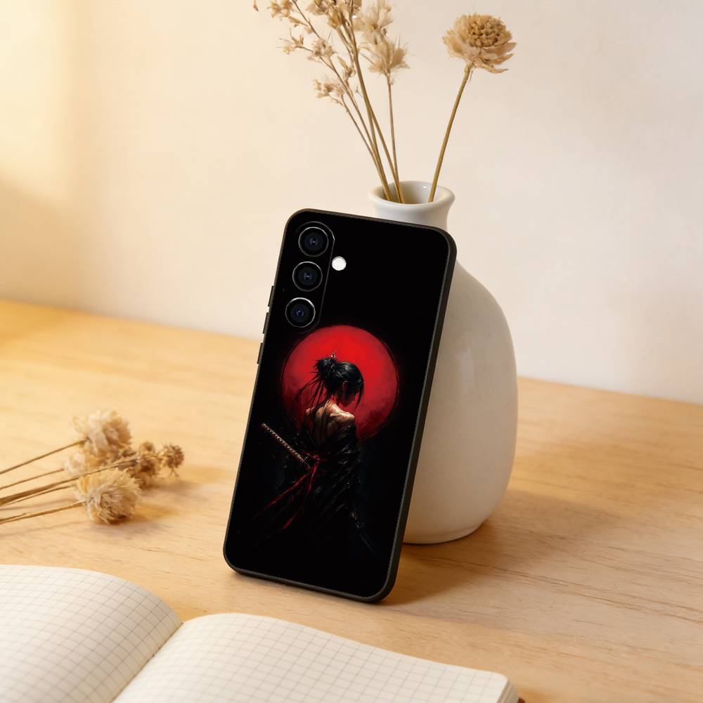 Samurai Warrior Geisha Phone Case For Samsung Galaxy A73,A72,A71,A70,A53,A52,A51,Others Soft Black Cover