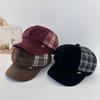 Octagonal hat women's autumn and winter new splicing retro literary cap shows a small face, travel shopping versatile hat