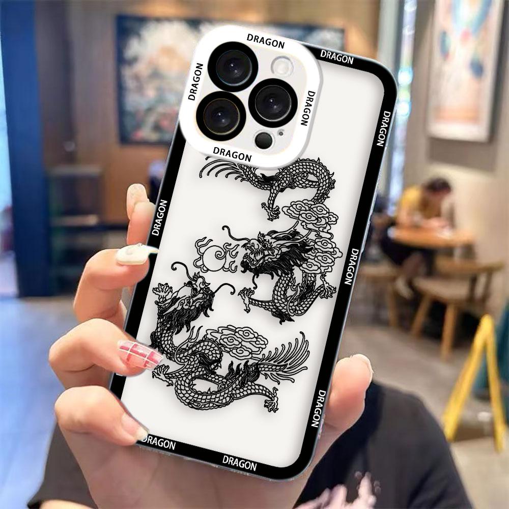 Чехол для телефона с рисунком дракона в стиле туши для Realme 15 5 6 7 7I 8 8I 9 9I 10 11 12 NOTE 70 C75 C71 C67 C65 C55 C53 C35 C33 Case
